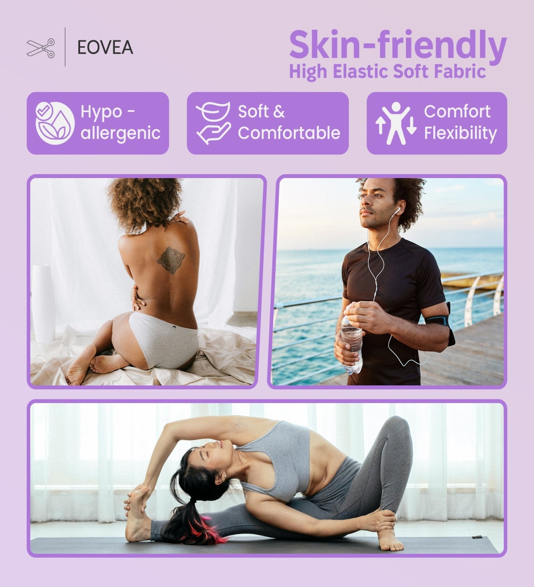 Cotton Spandex Fabric | Spandex & Cotton T-Shirt Fabric 10 oz | Lilac - EOVEA