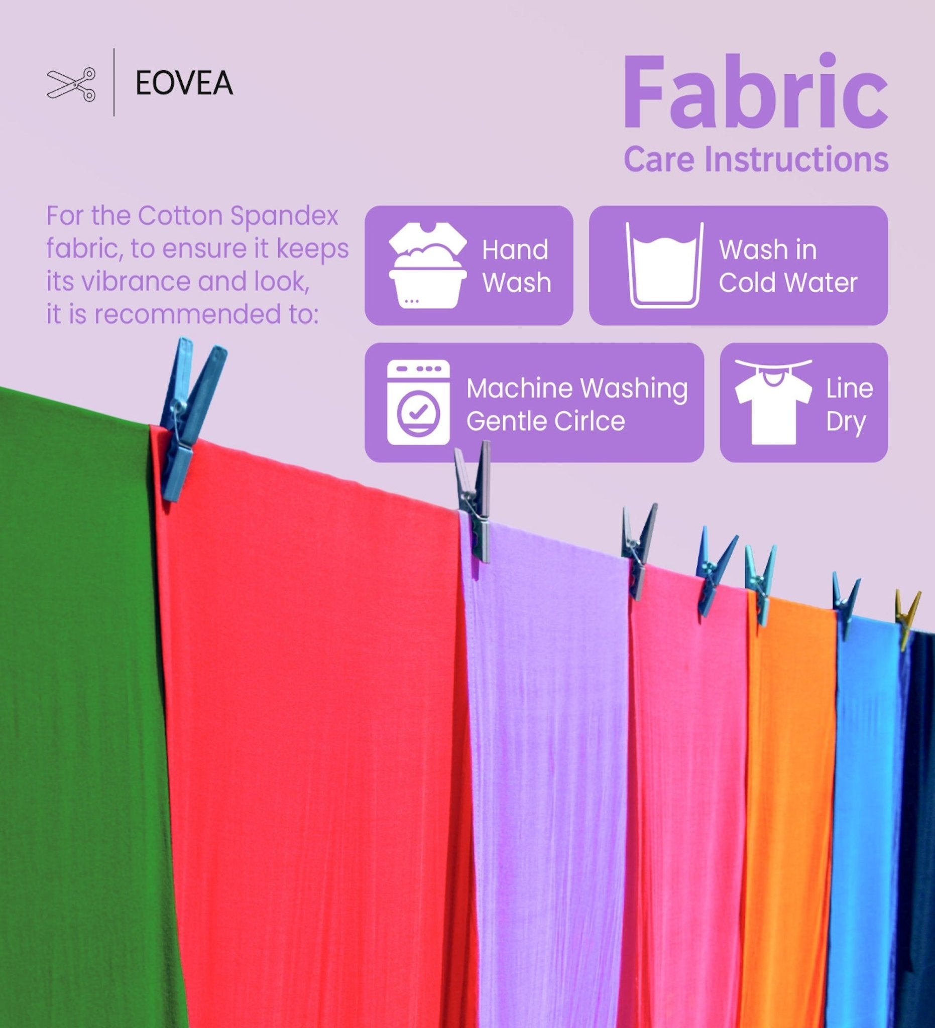 Cotton Spandex Fabric | Spandex & Cotton T-Shirt Fabric 10 oz | Lilac - EOVEA