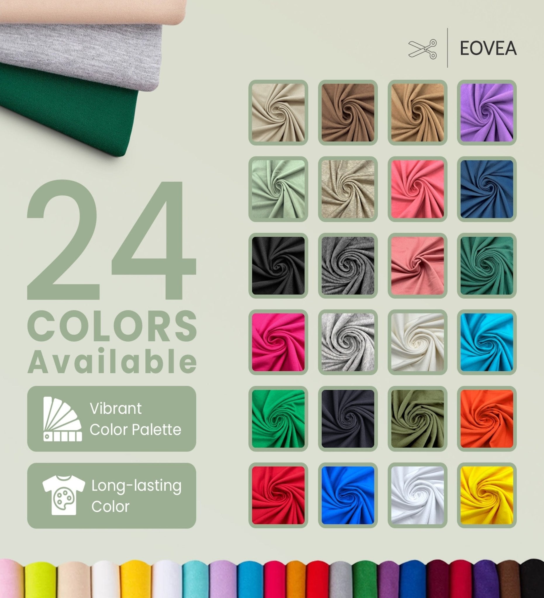Cotton Spandex Fabric | Spandex & Cotton T-Shirt Fabric 10 oz | Lt Sage - EOVEA