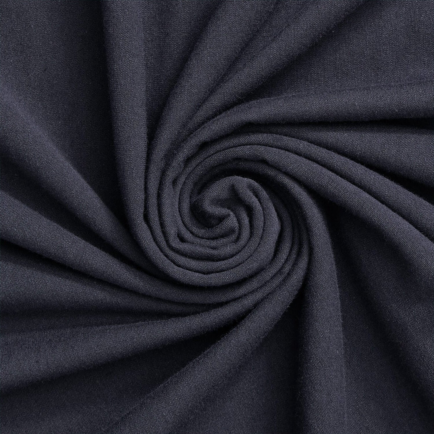Cotton Spandex Fabric | Spandex & Cotton T-Shirt Fabric 10 oz | Navy Blue - EOVEA