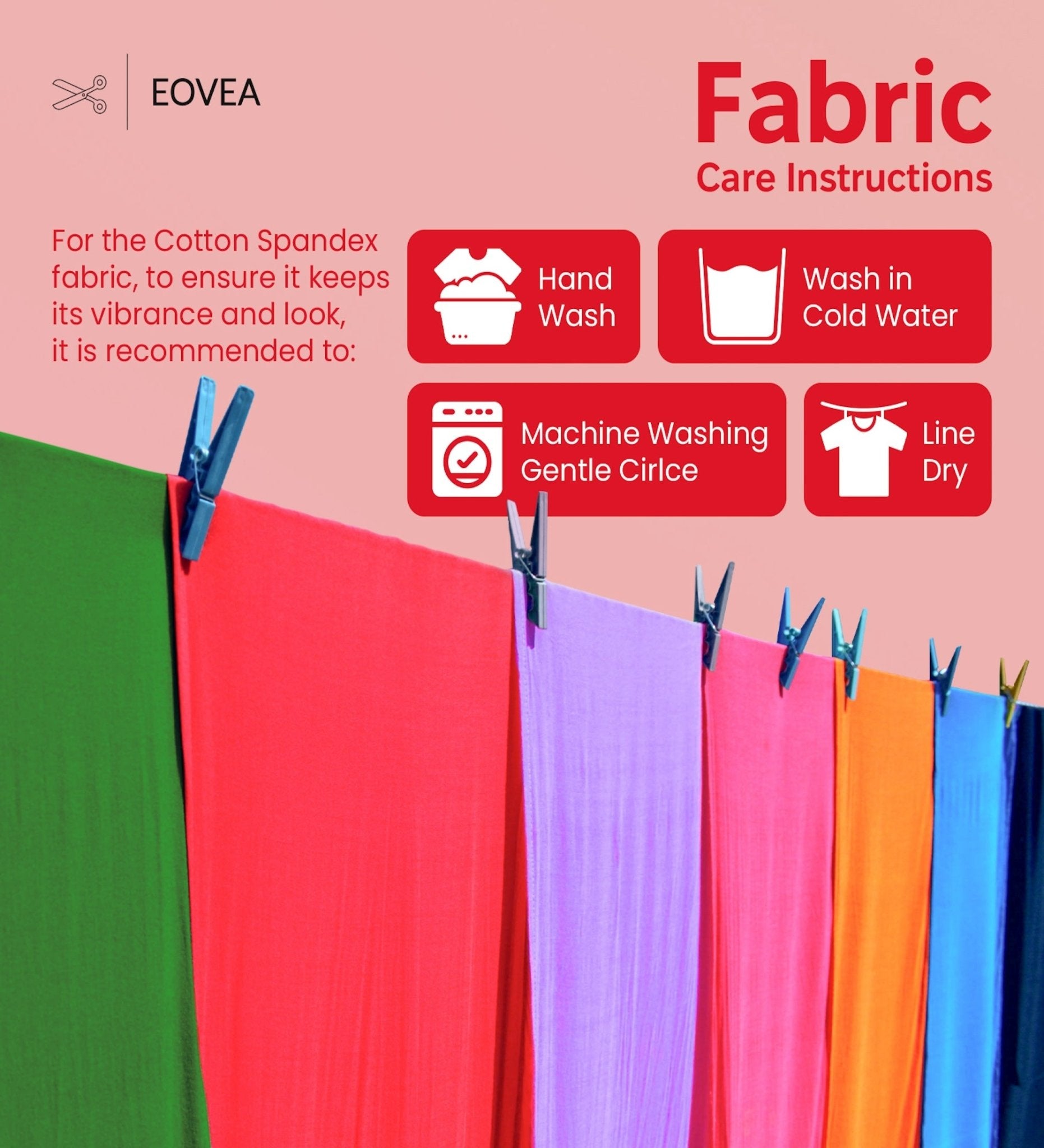 Cotton Spandex Fabric | Spandex & Cotton T-Shirt Fabric 10 oz | Red - EOVEA