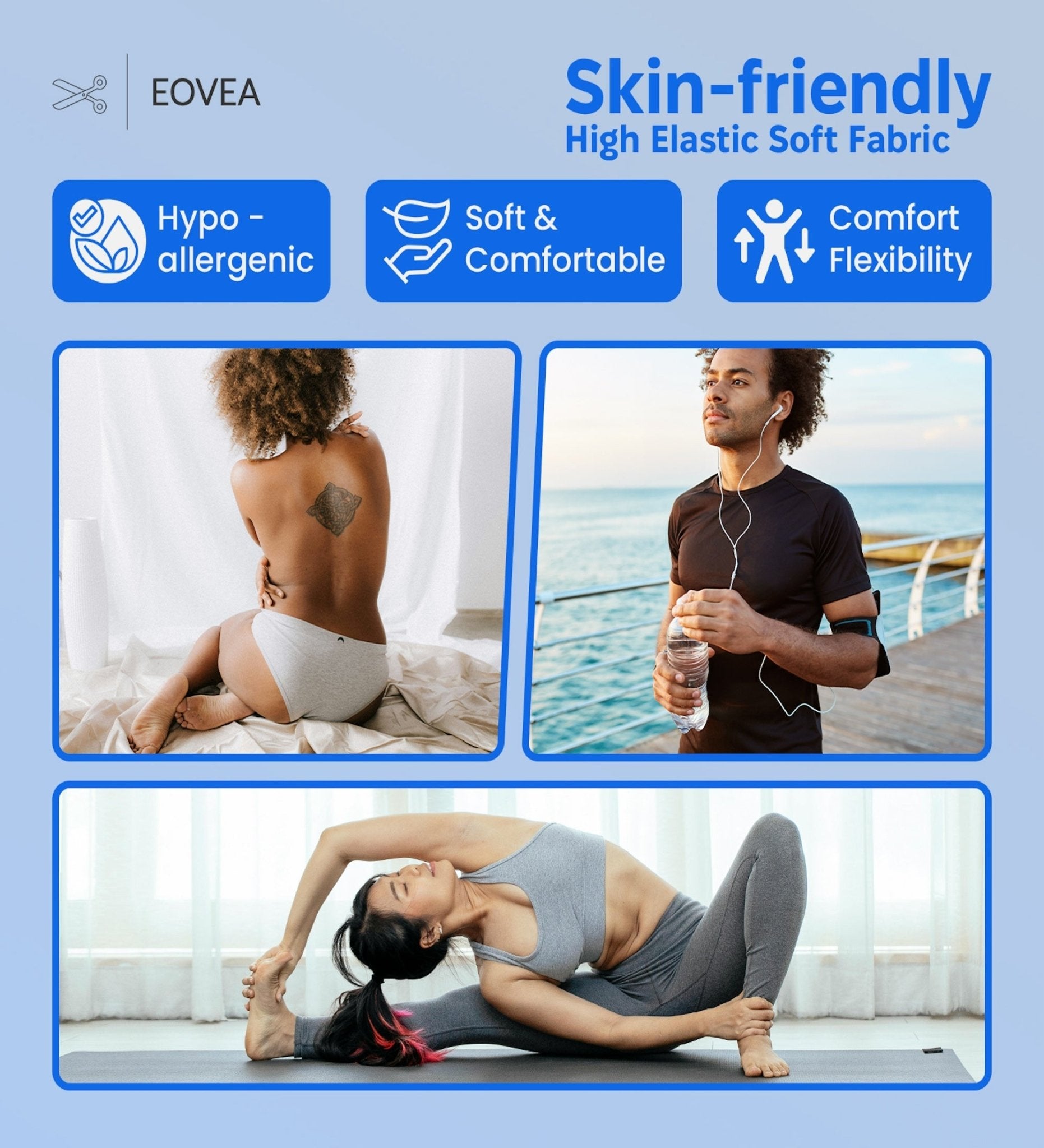 Cotton Spandex Fabric | Spandex & Cotton T-Shirt Fabric 10 oz| Royal Blue - EOVEA