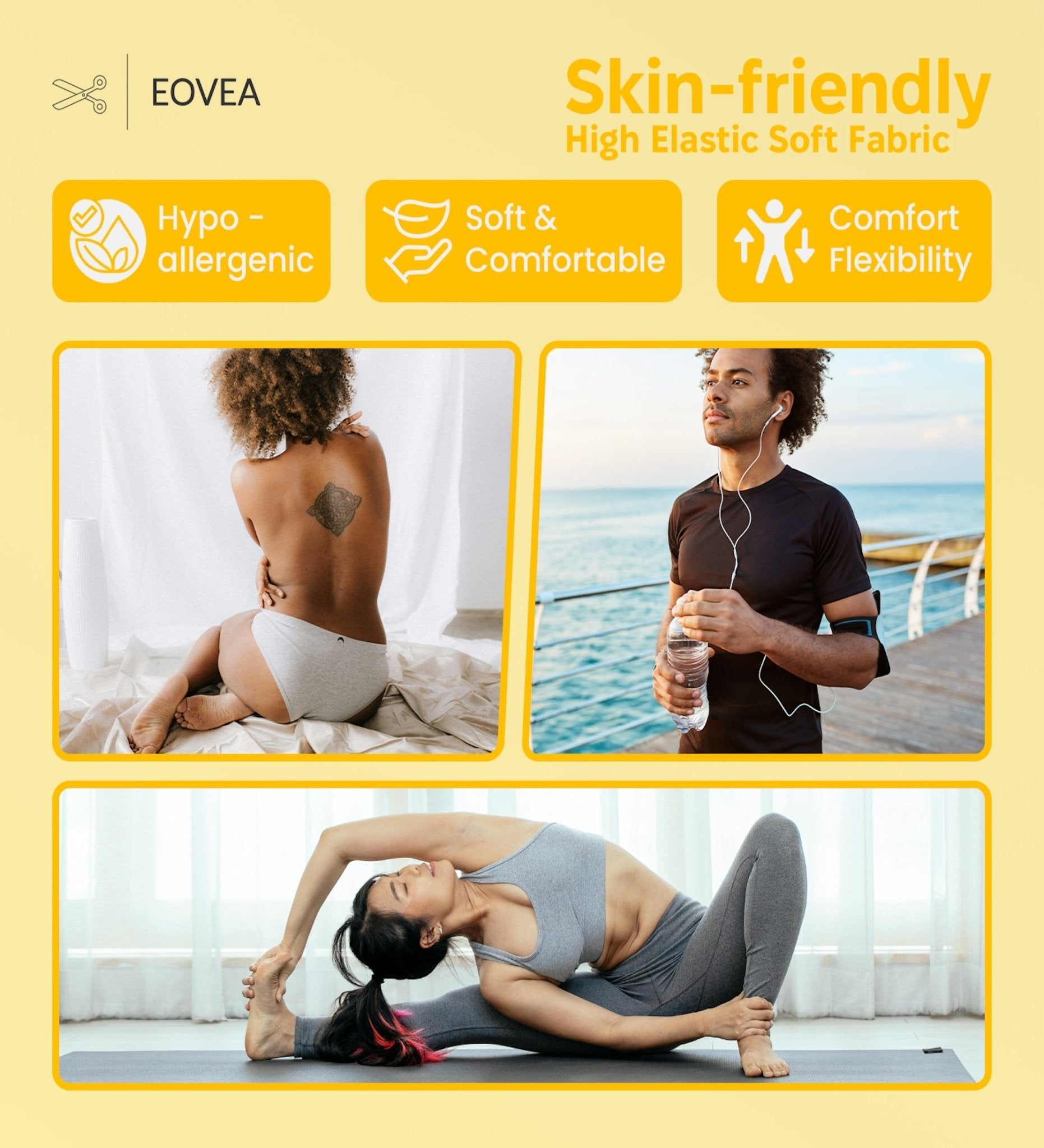 Cotton Spandex Fabric | Spandex & Cotton T-Shirt Fabric 10 oz | Yellow - EOVEA