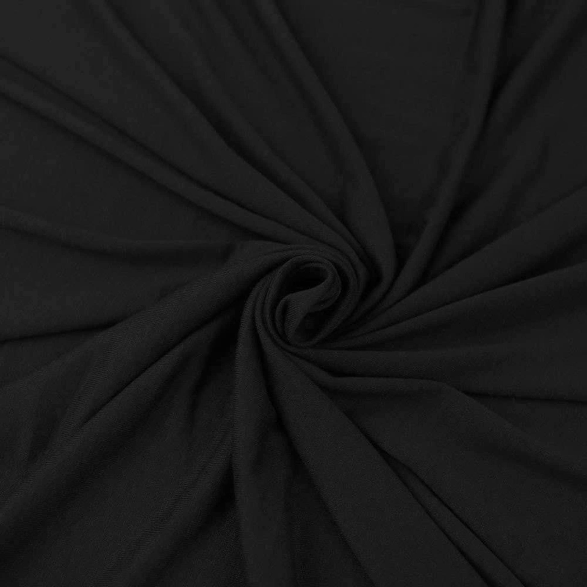 Cotton Spandex Jersey | Spandex & Cotton T-Shirt Fabric 10 oz | Black - EOVEA