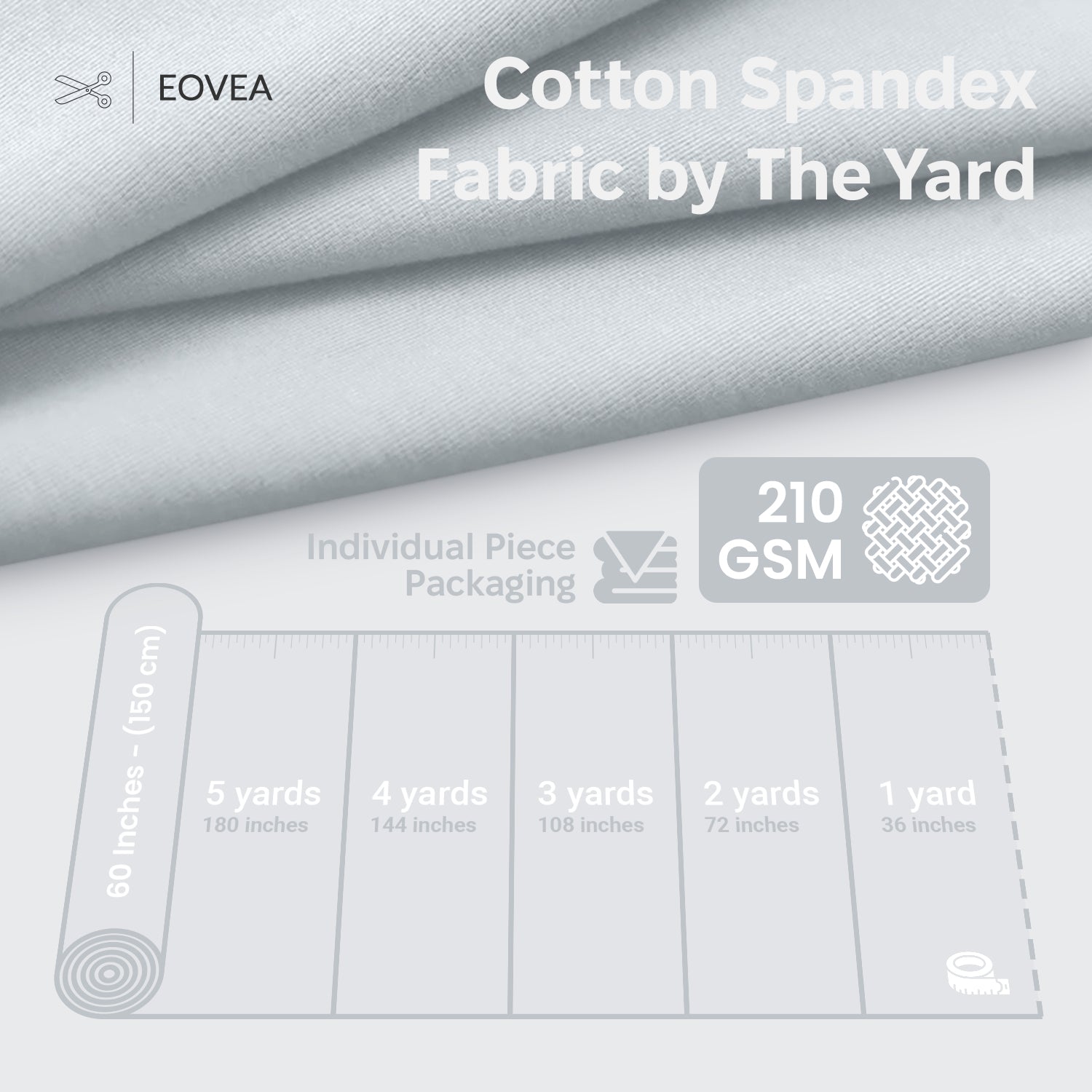 Cotton Spandex Jersey | Spandex & Cotton T-Shirt Fabric 10 oz | White - EOVEA