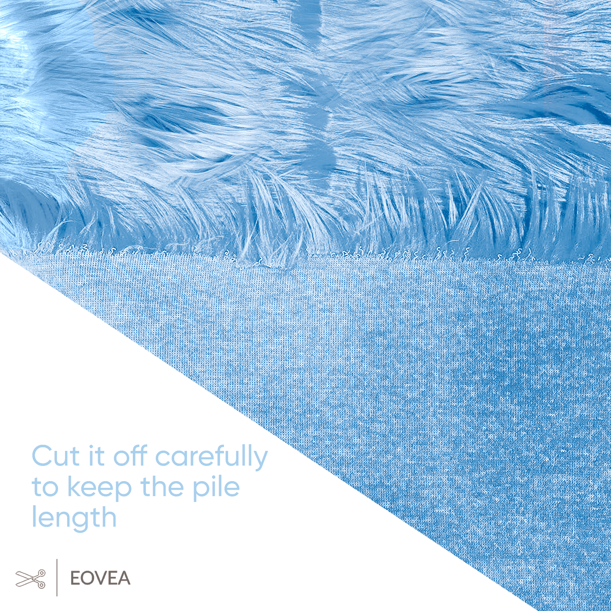 Faux Fur Fabric | Fake Fur Fabric | Baby Blue - EOVEA