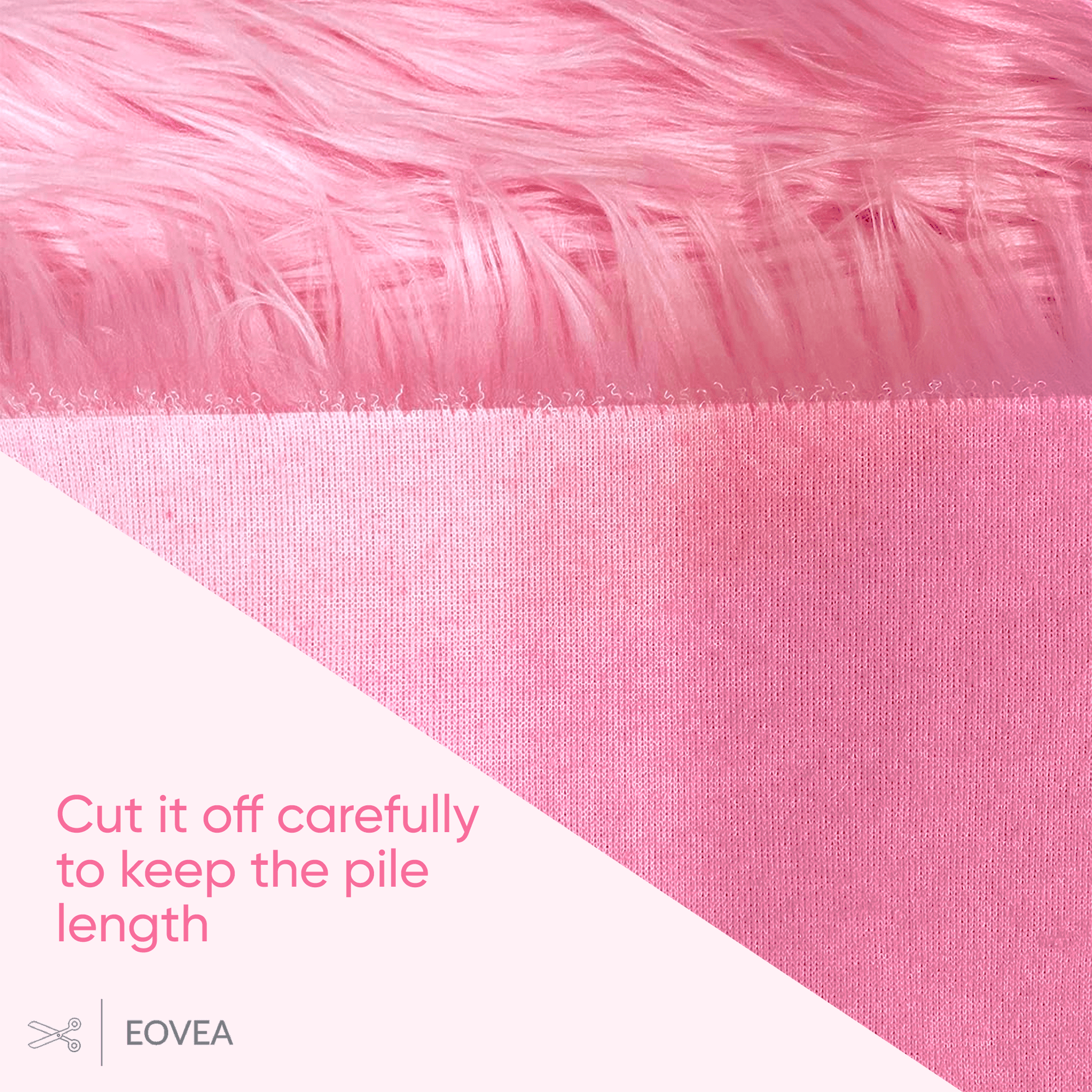 Faux Fur Fabric | Fake Fur Fabric | Baby Pink - EOVEA