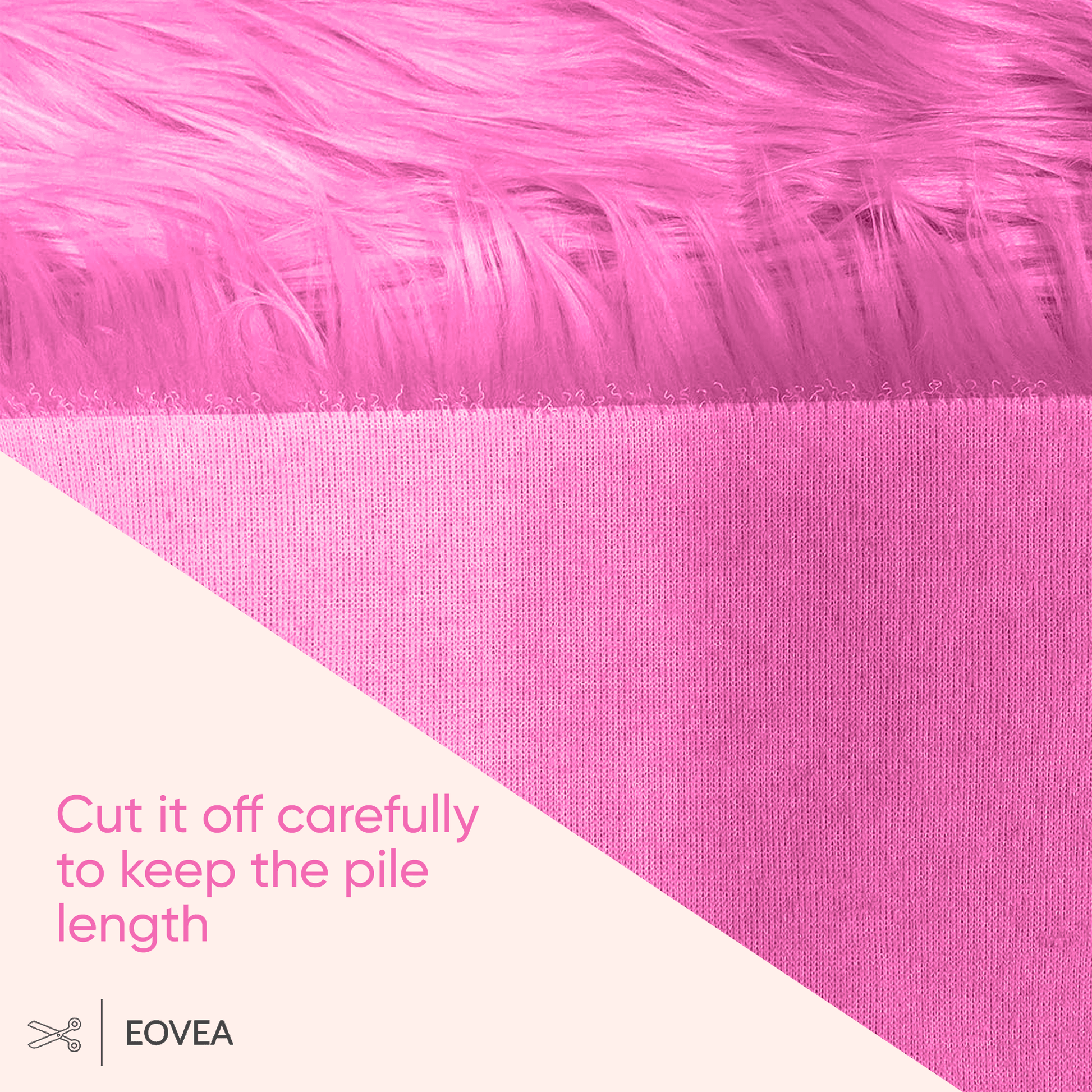 Faux Fur Fabric | Fake Fur Fabric | Bubble Gum - EOVEA