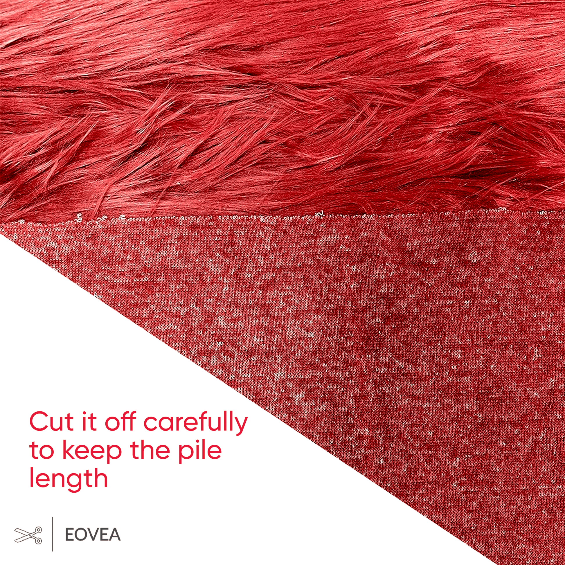 Faux Fur Fabric | Fake Fur Fabric | Burgundy - EOVEA