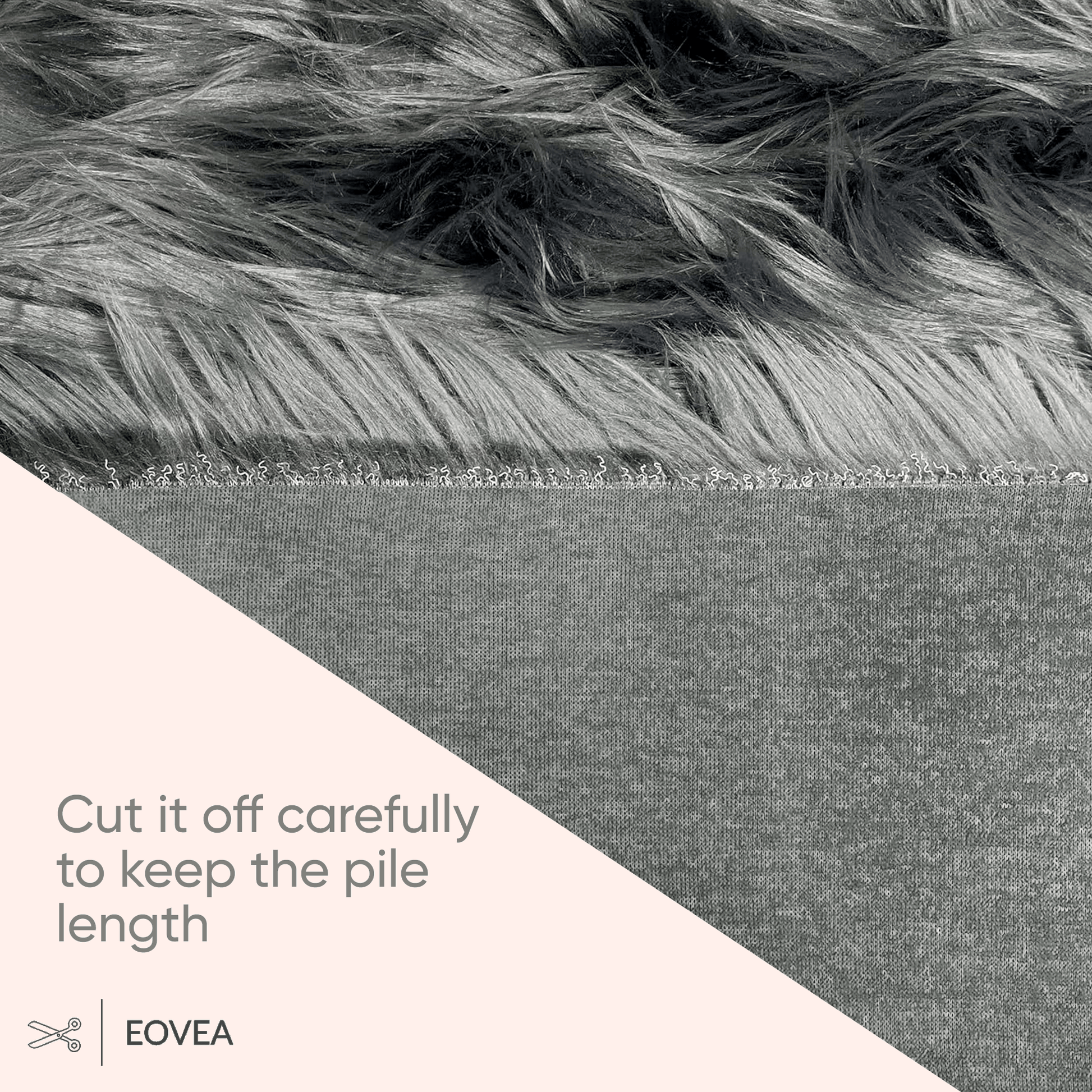 Faux Fur Fabric | Fake Fur Fabric| Dark Grey - EOVEA
