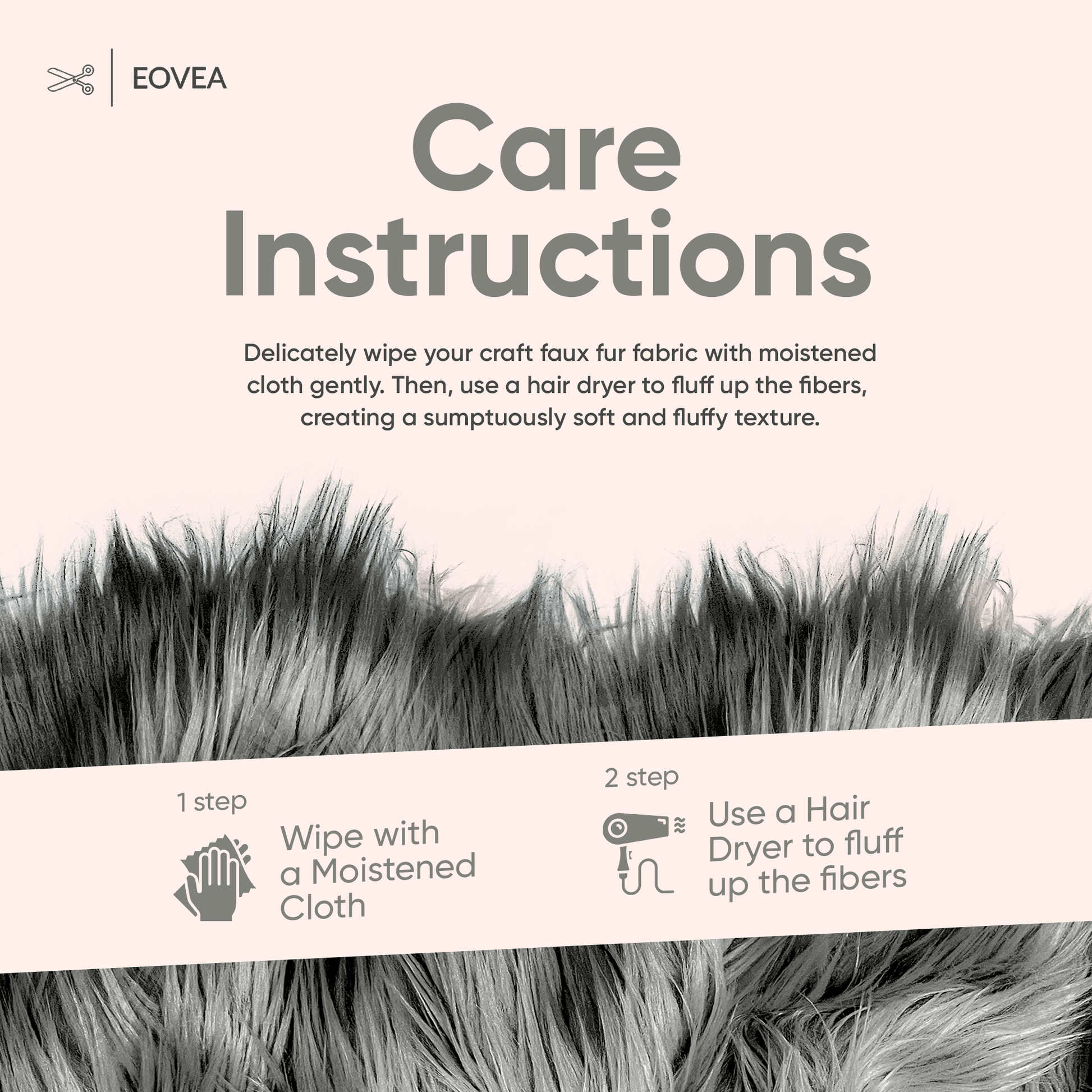 Faux Fur Fabric | Fake Fur Fabric| Dark Grey - EOVEA