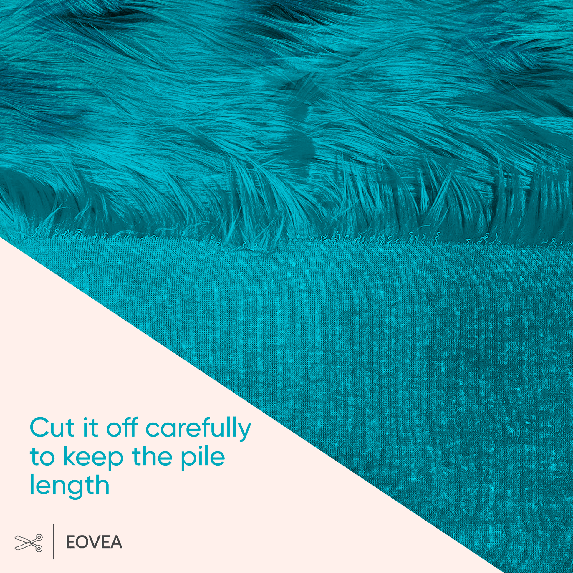 Faux Fur Fabric | Fake Fur Fabric | Dark Turquoise - EOVEA