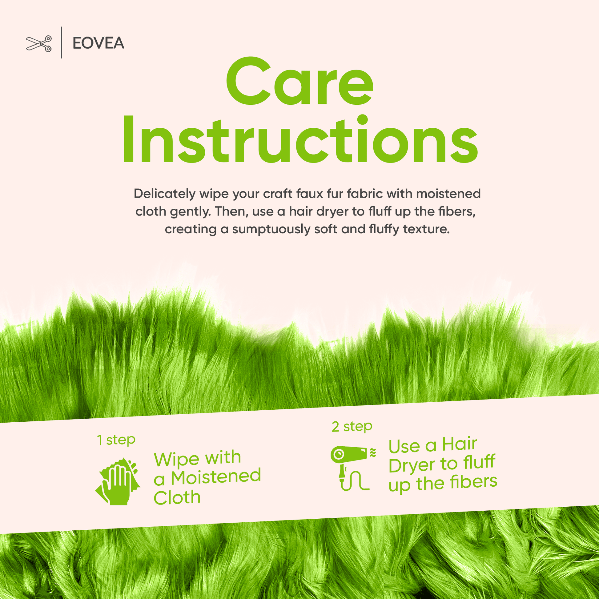Faux Fur Fabric | Fake Fur Fabric | Lime - EOVEA
