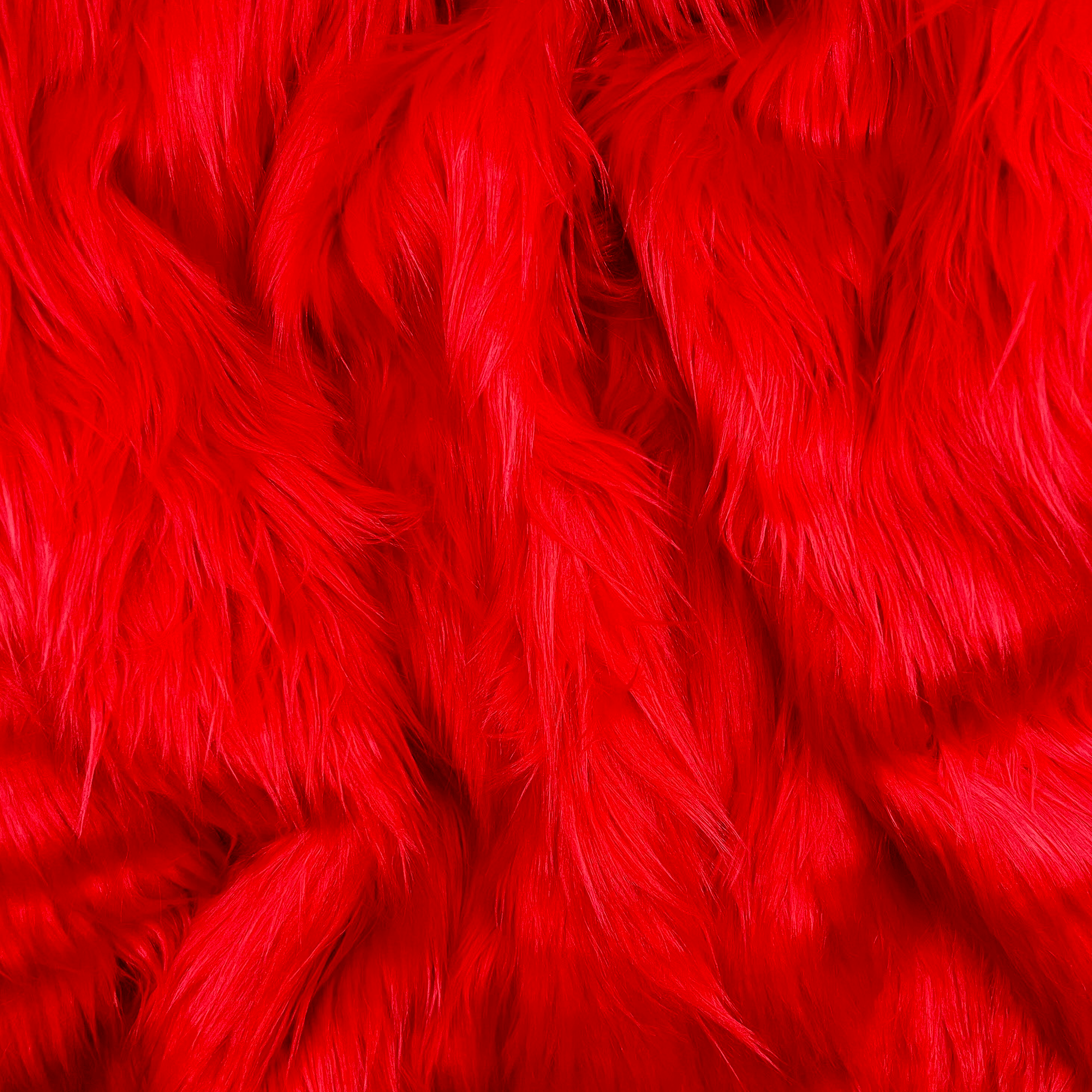 Faux Fur Fabric | Fake Fur Fabric | Red - EOVEA