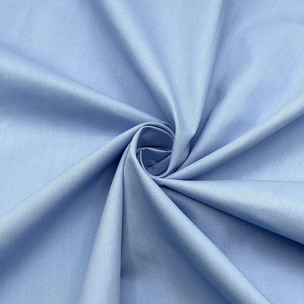Baby blue solid poly cotton broadcloth fabric