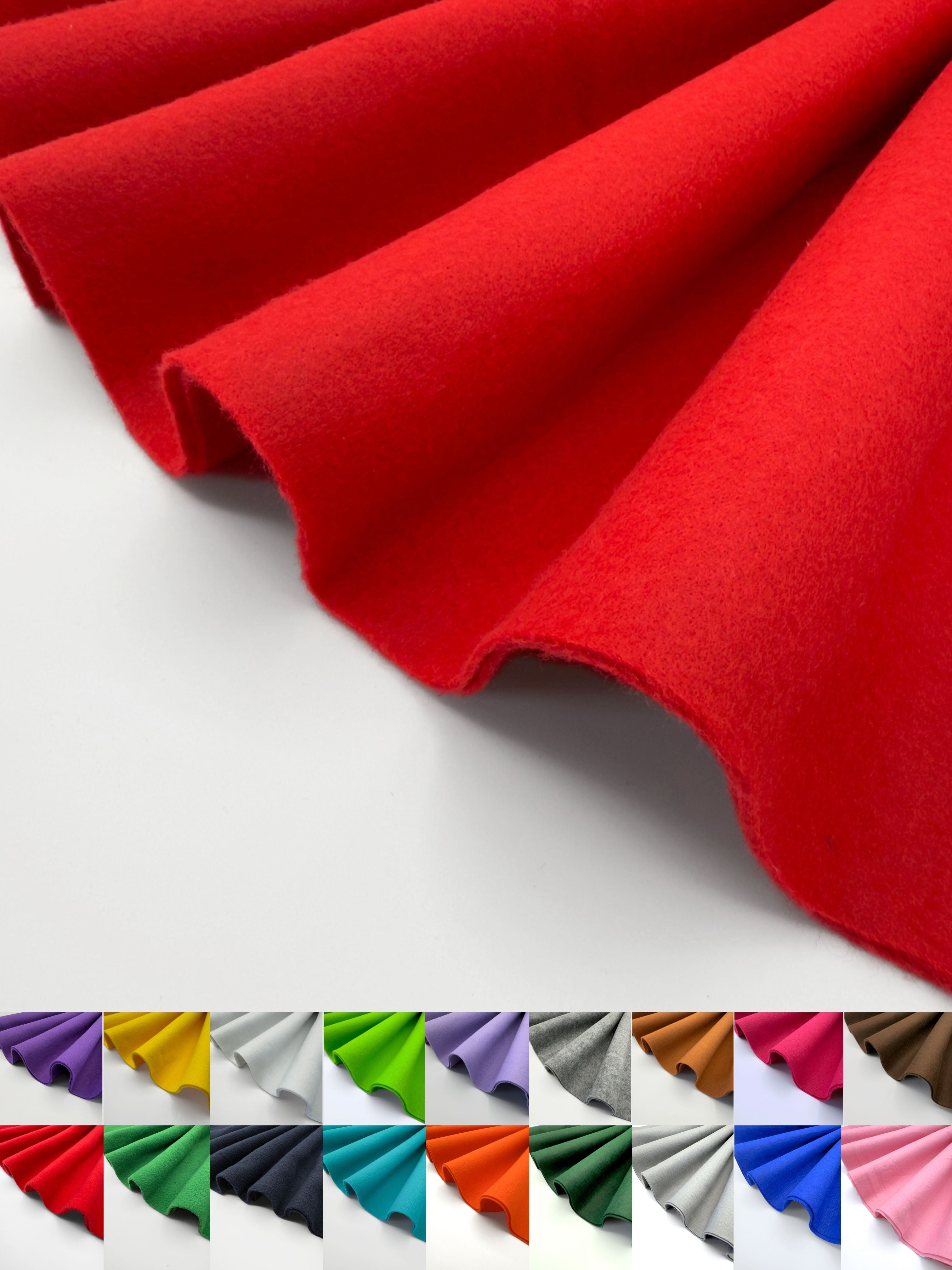 100% acrylic felt fabric, 1.6mm thick and 72 inches wide, sold by the yard — professional-grade craft felt in a curated colour range