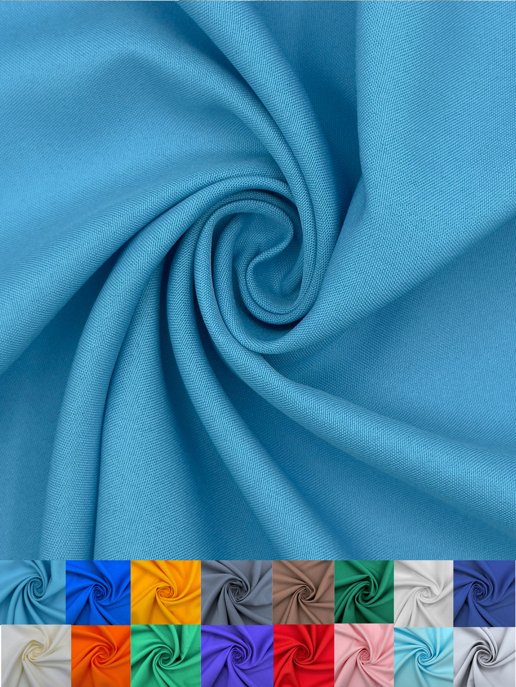 Premium polyester poplin fabric by the yard in multiple colors