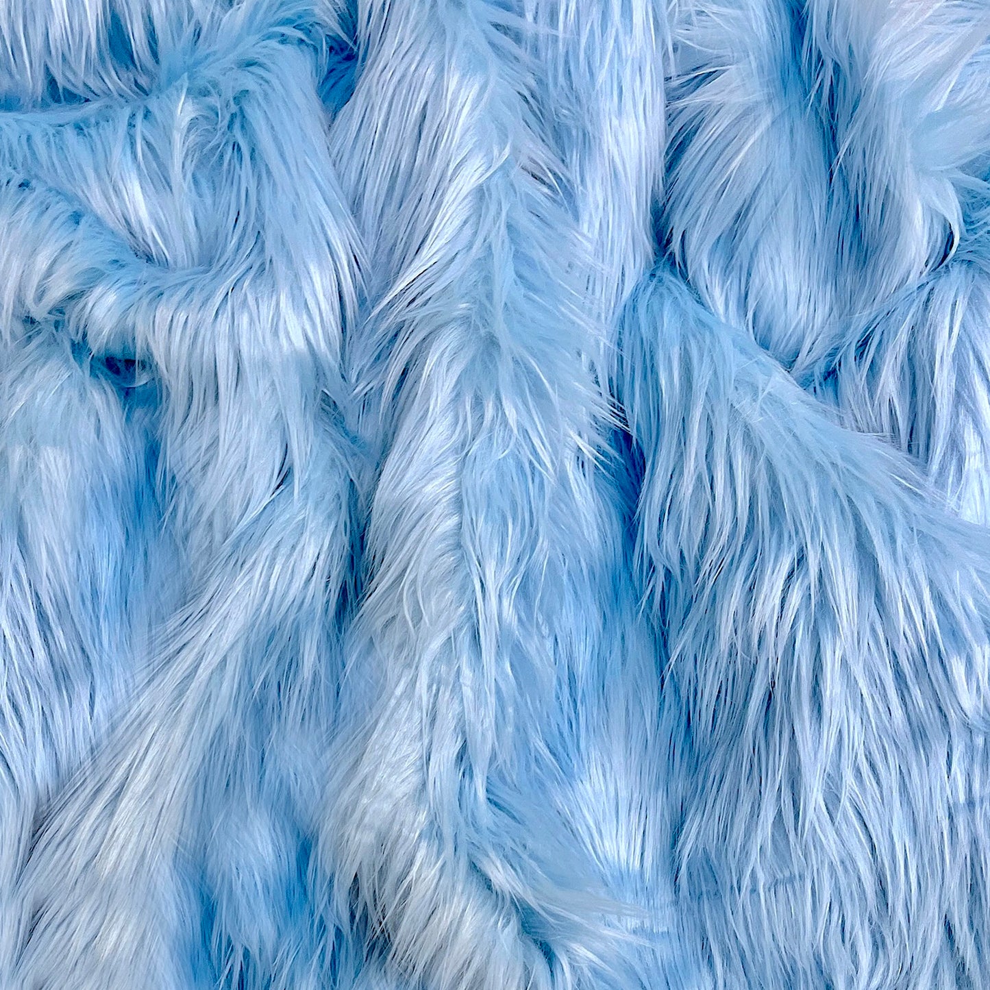 EOVEA Shaggy Faux Fur Fabric | Baby Blue