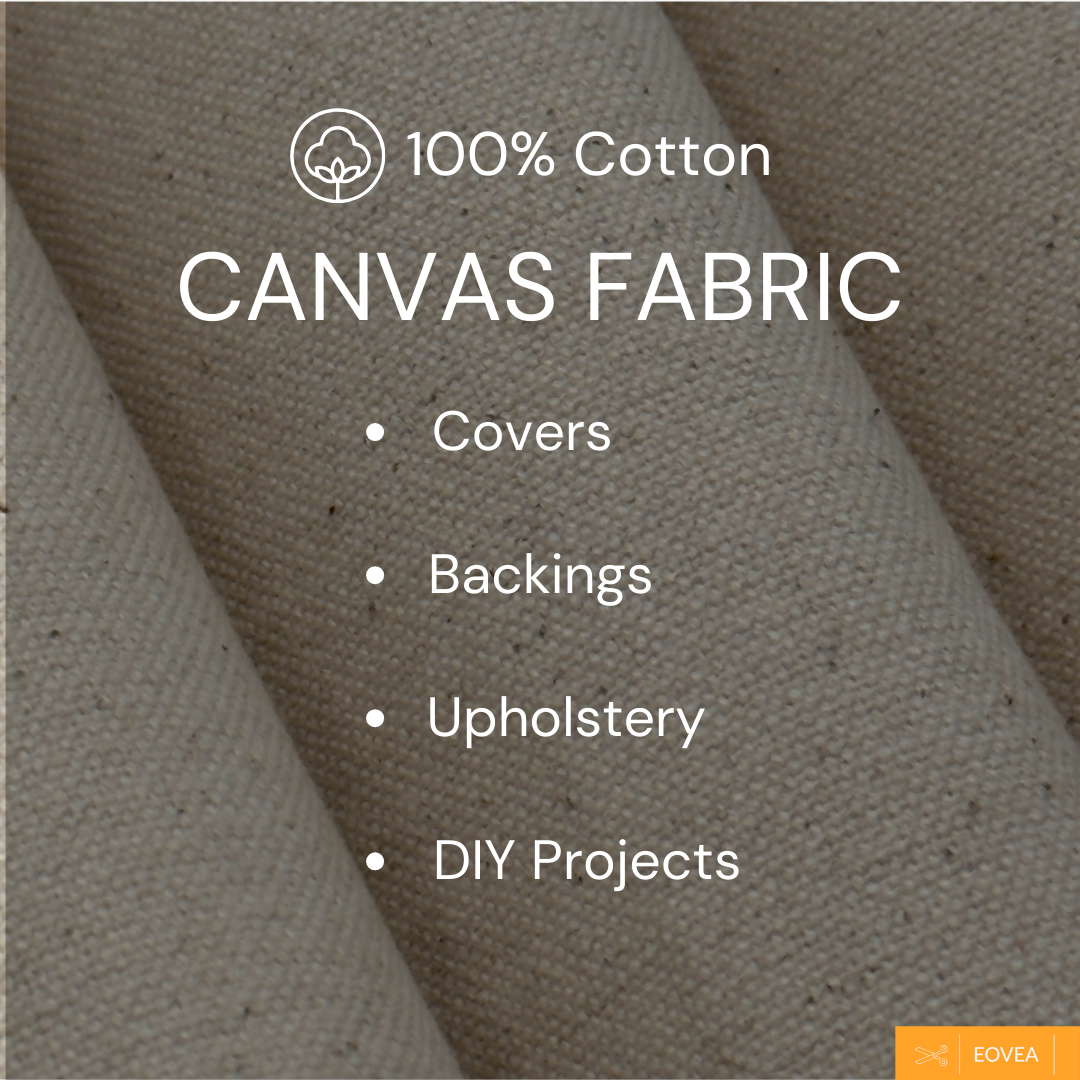 EOVEA | Canvas Fabric | Cotton Duck |  Breathable Material for Upholstery