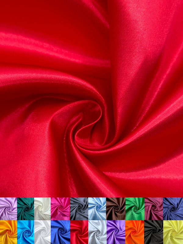 medium silky satin fabric by the roll in ivory