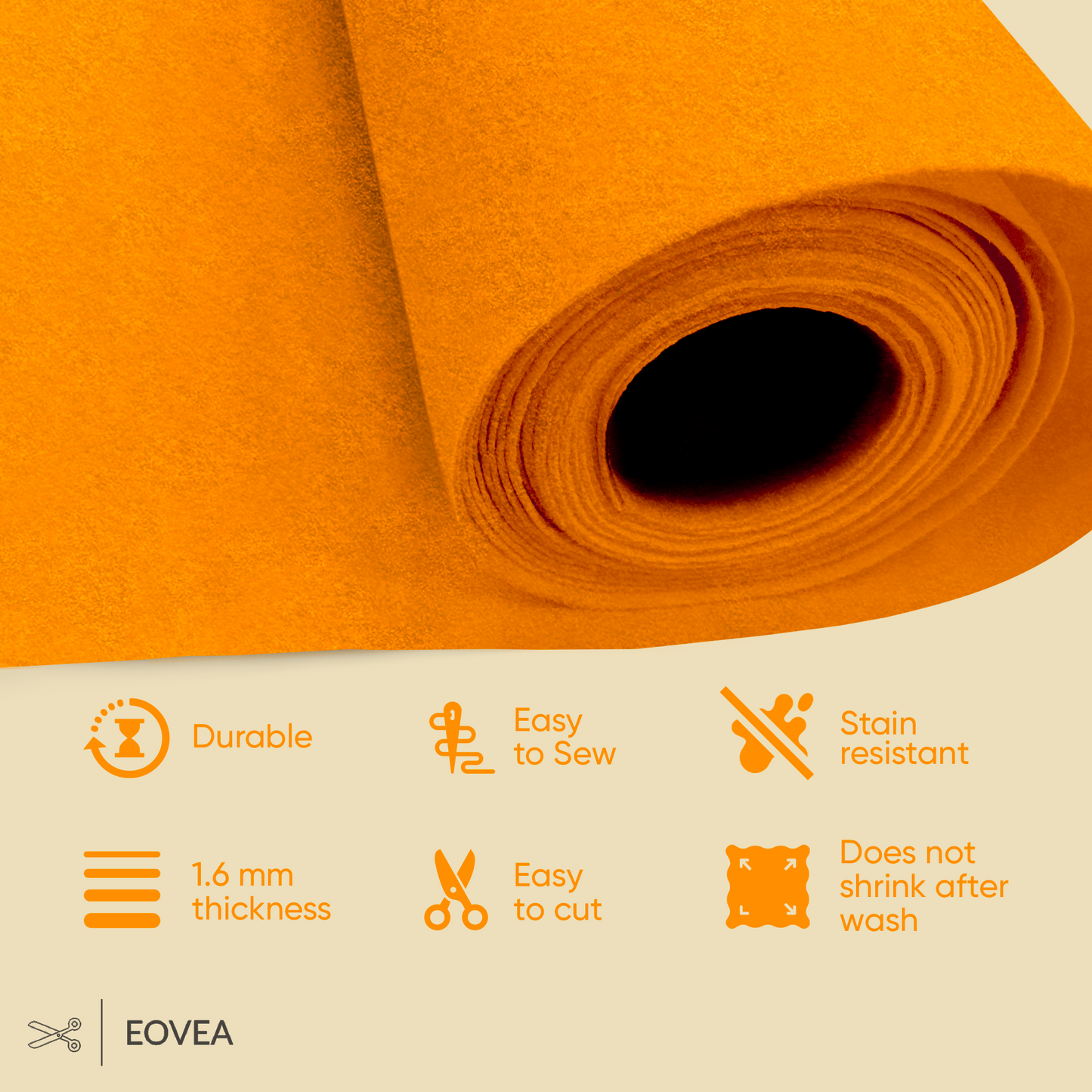 EOVEA | Acrylic Felt Fabric | Mango