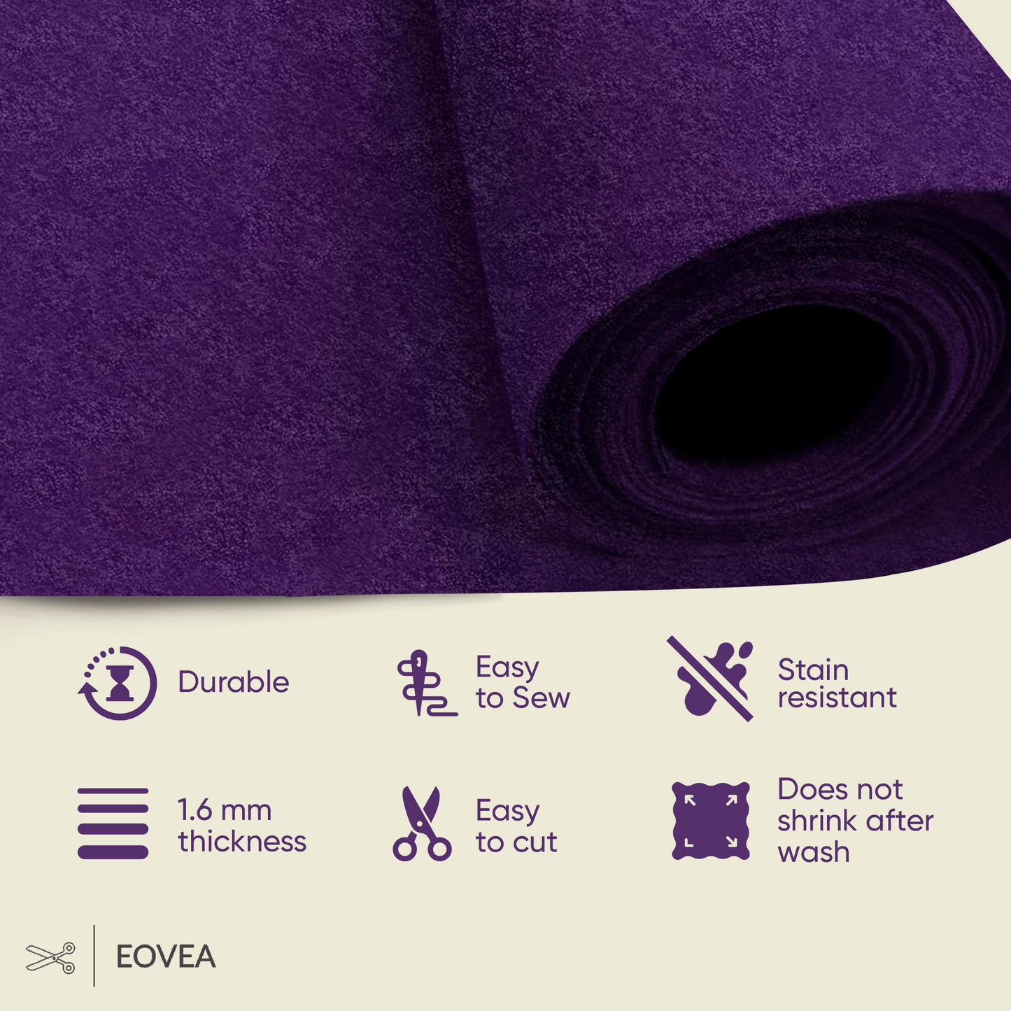 EOVEA | Acrylic Felt Fabric | Purple