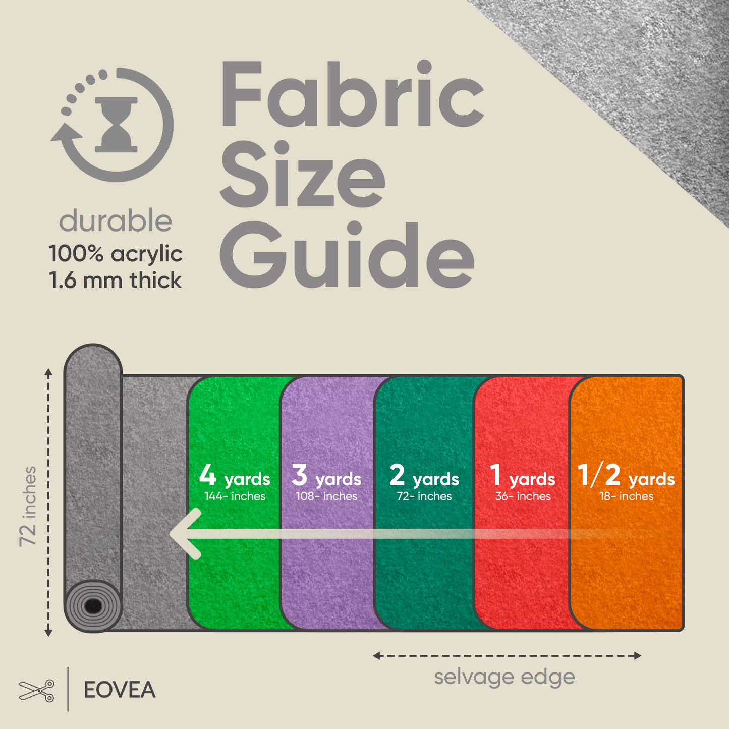 EOVEA | Acrylic Felt Fabric | Heather Grey