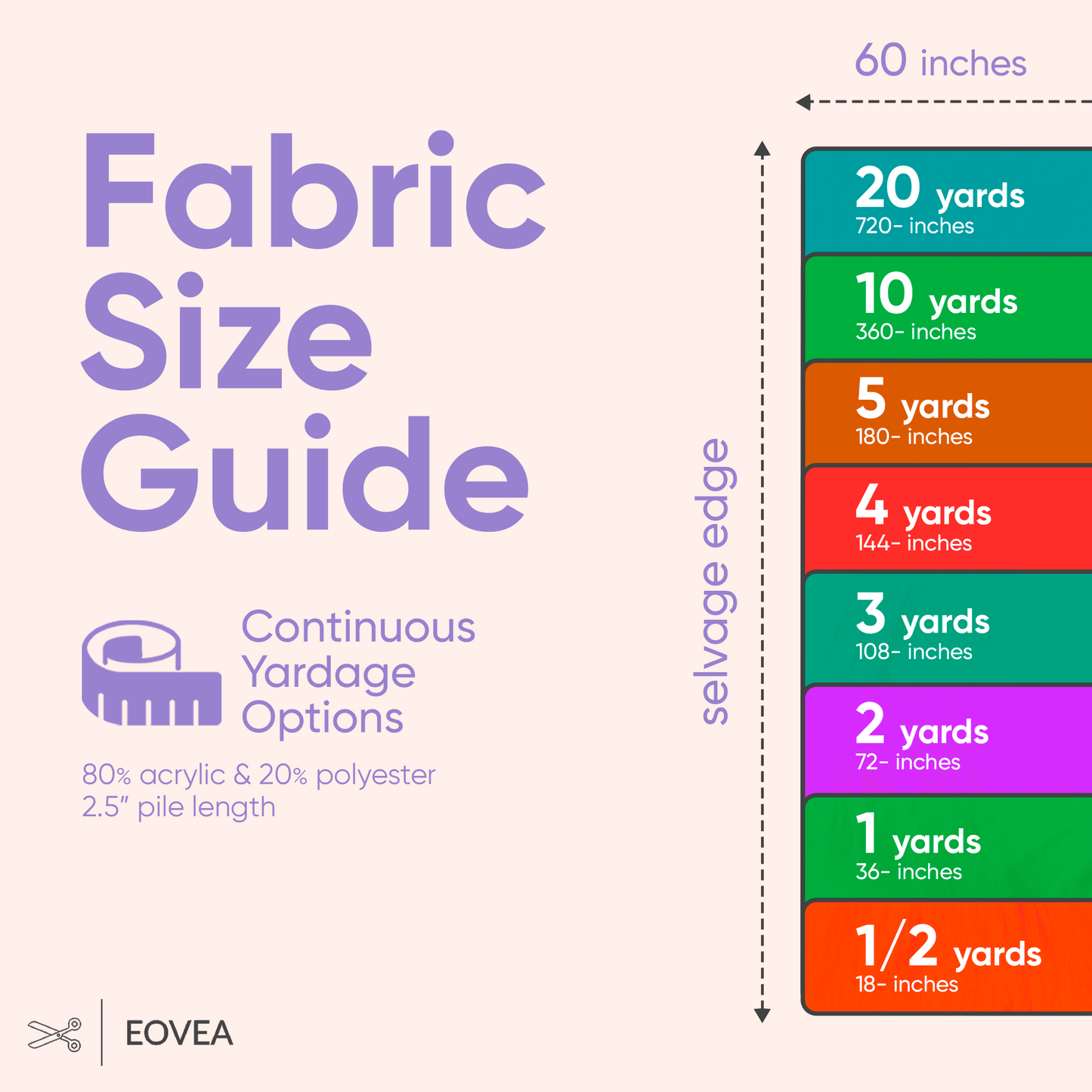 EOVEA Shaggy Faux Fur Fabric | Lavender