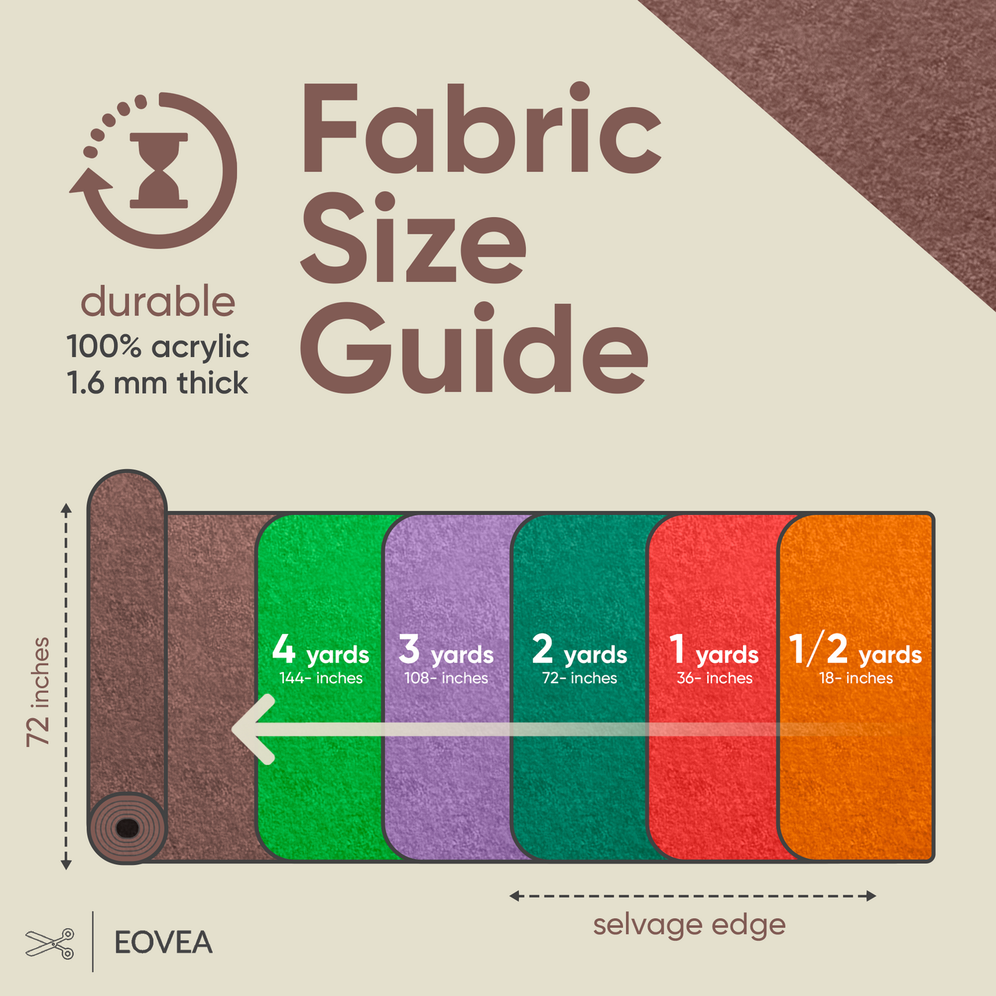 EOVEA | Acrylic Felt Fabric | Brown