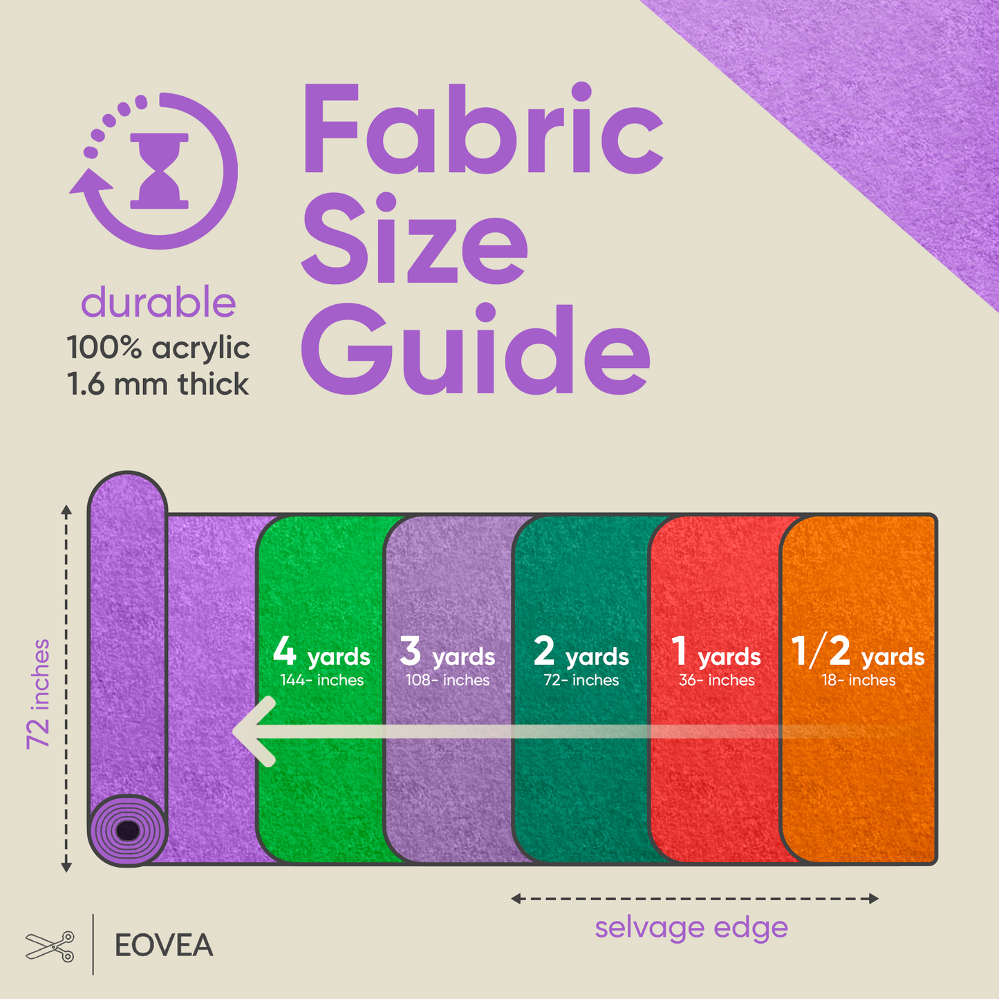 EOVEA | Acrylic Felt Fabric | Lavender