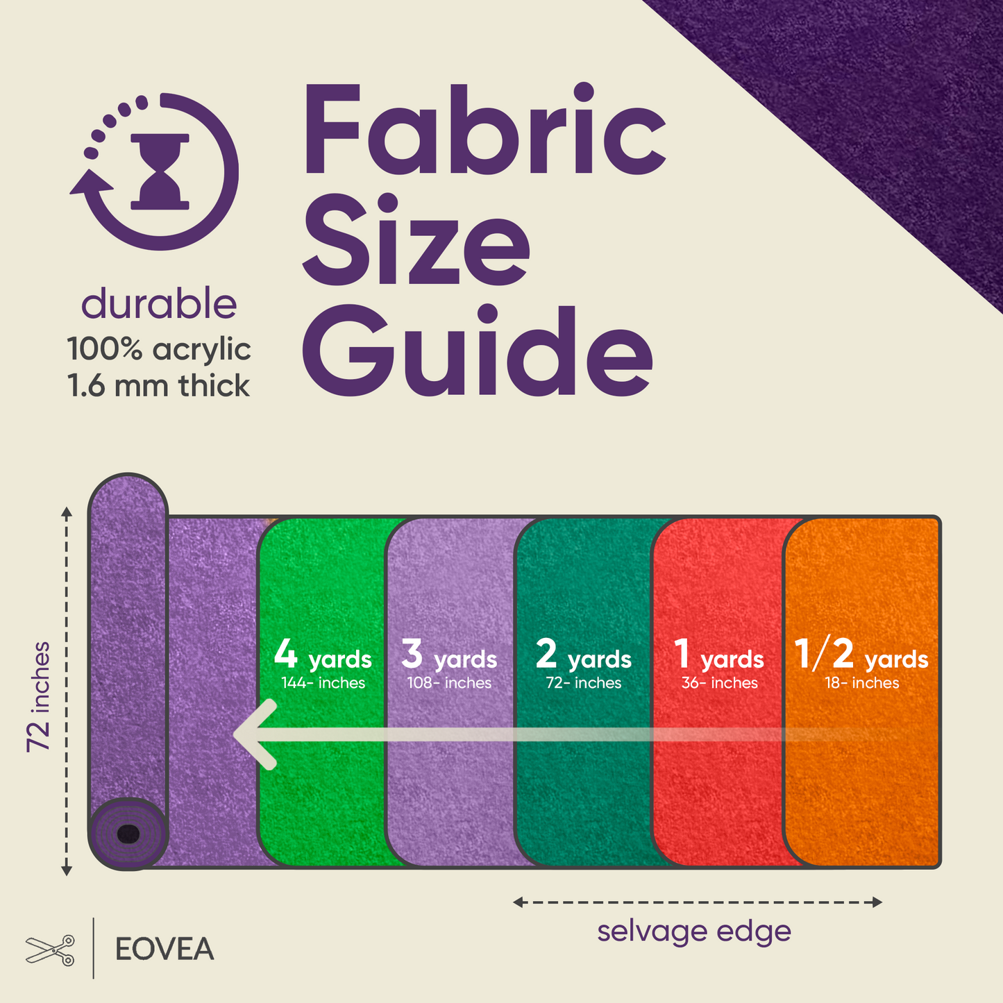 EOVEA | Acrylic Felt Fabric | Purple