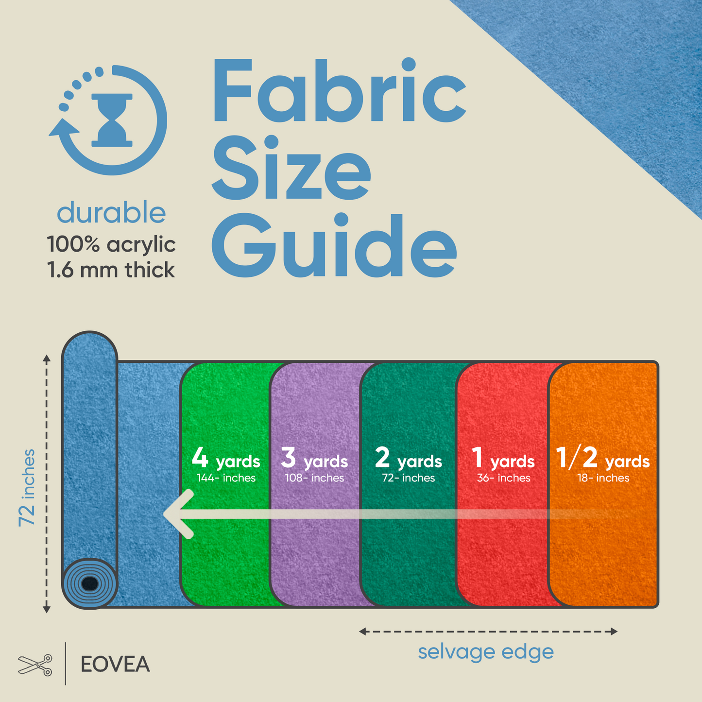 EOVEA | Acrylic Felt Fabric | Baby Blue