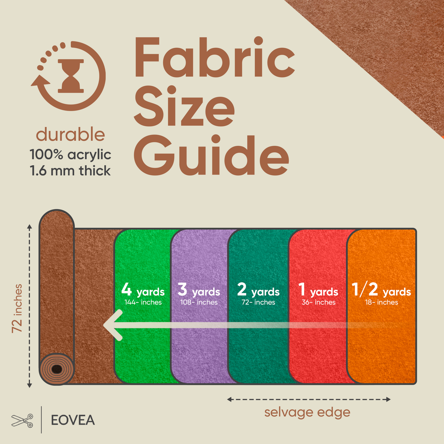 EOVEA | Acrylic Felt Fabric | Camel