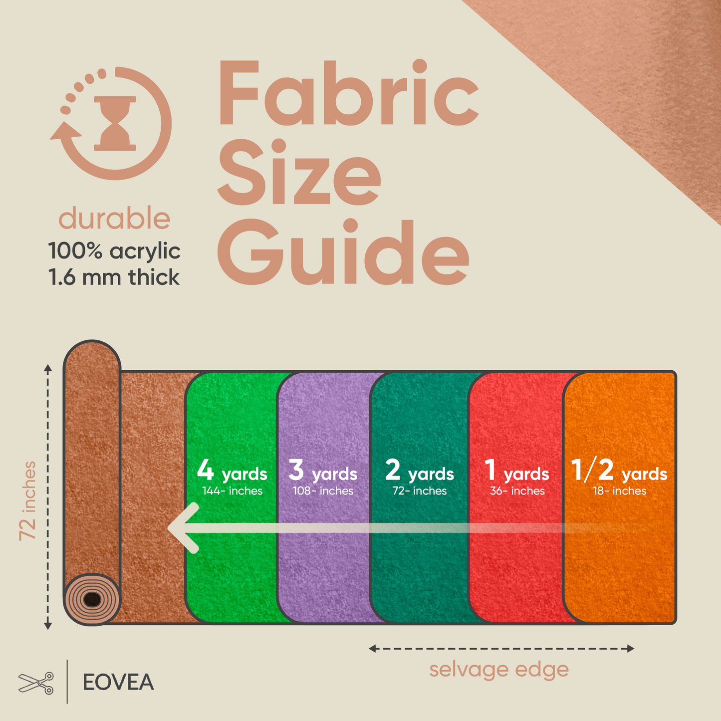 EOVEA | Acrylic Felt Fabric | Light Flesh