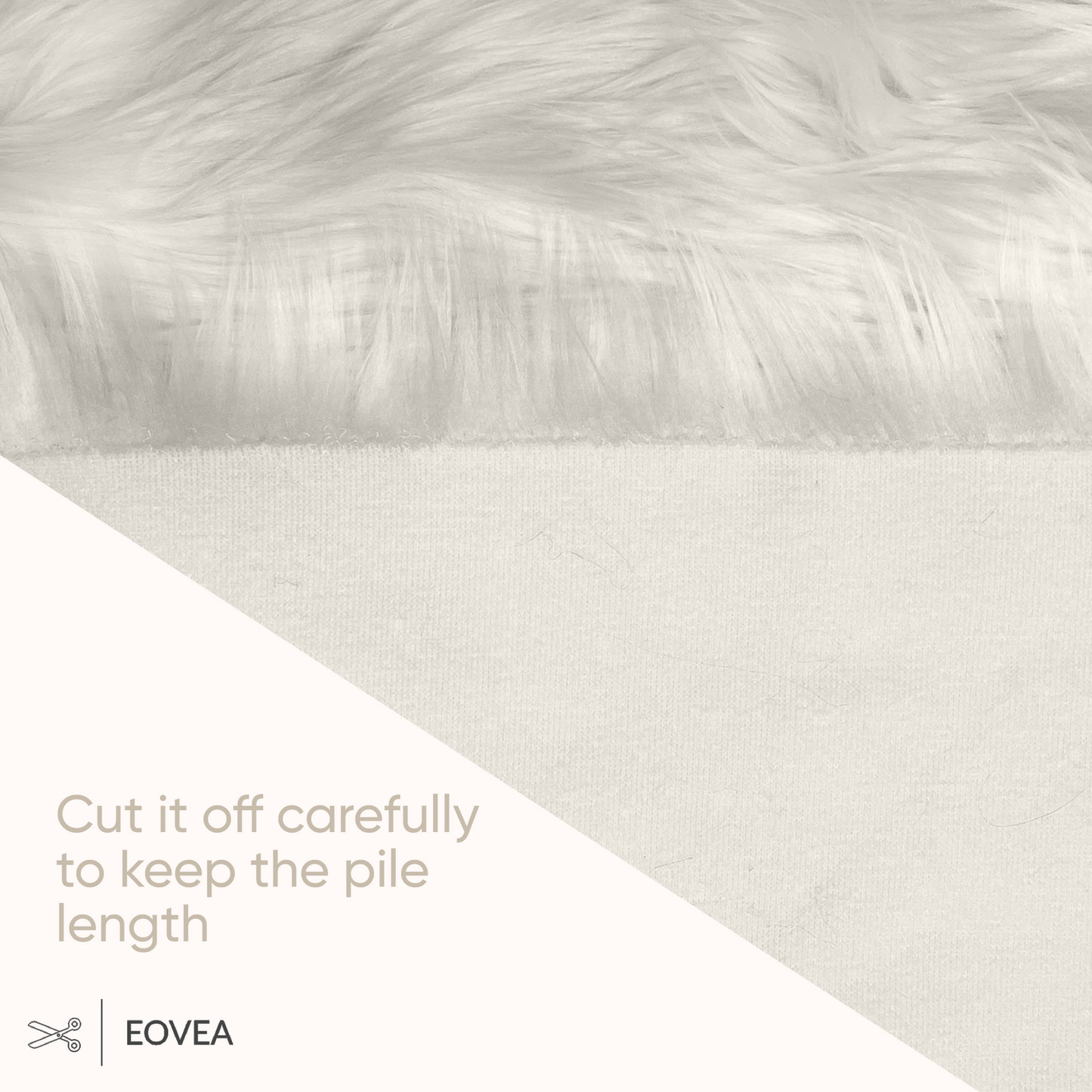 EOVEA Shaggy Faux Fur Fabric | Off White