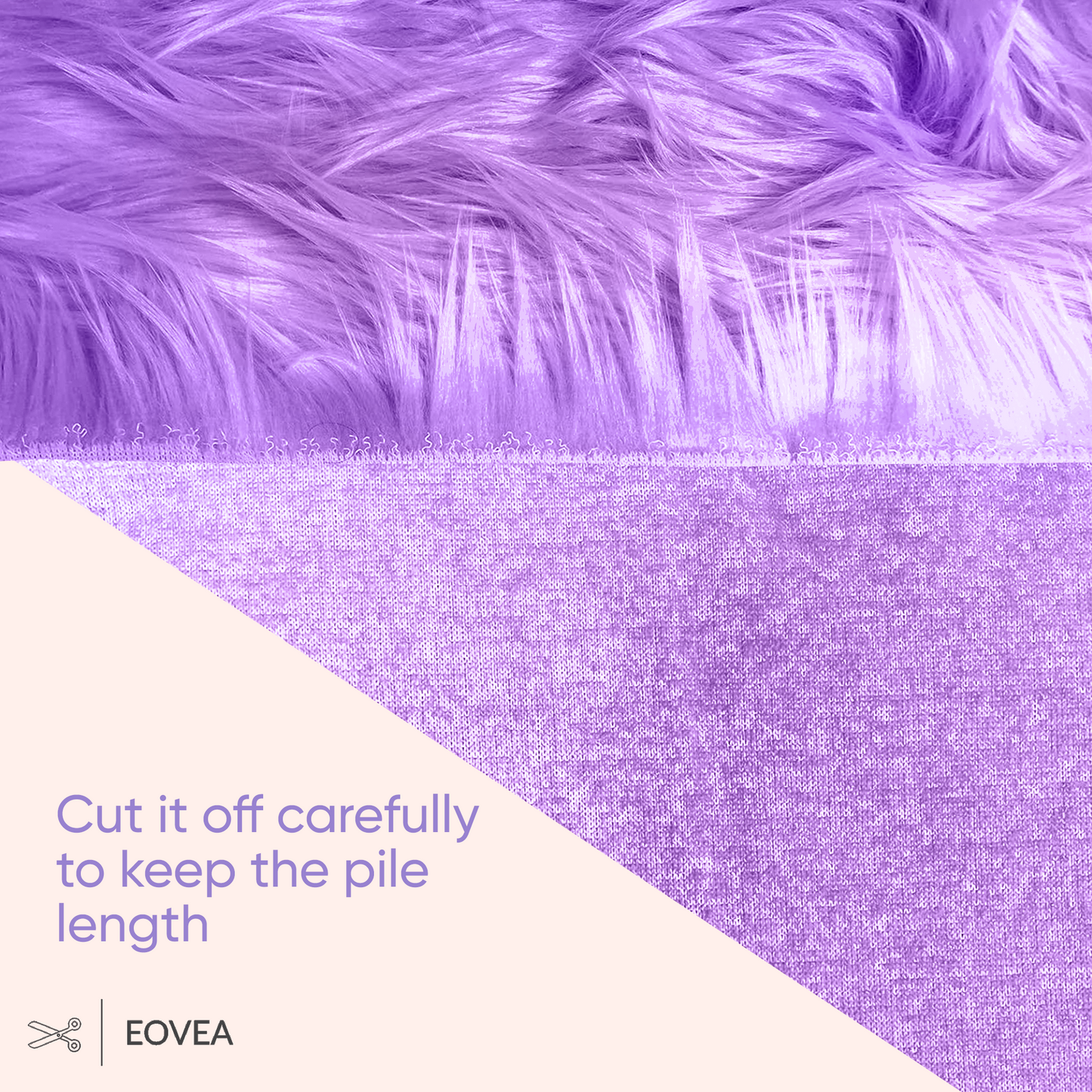 EOVEA Shaggy Faux Fur Fabric | Lavender