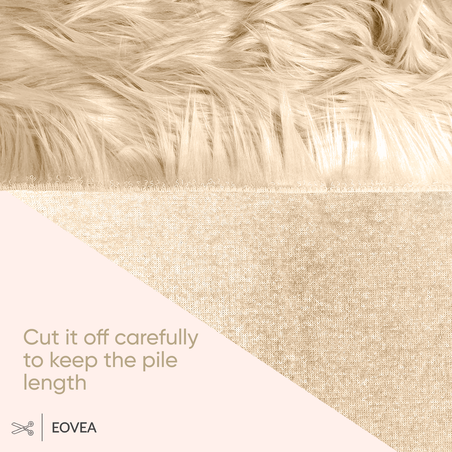 EOVEA Shaggy Faux Fur Fabric | Latte