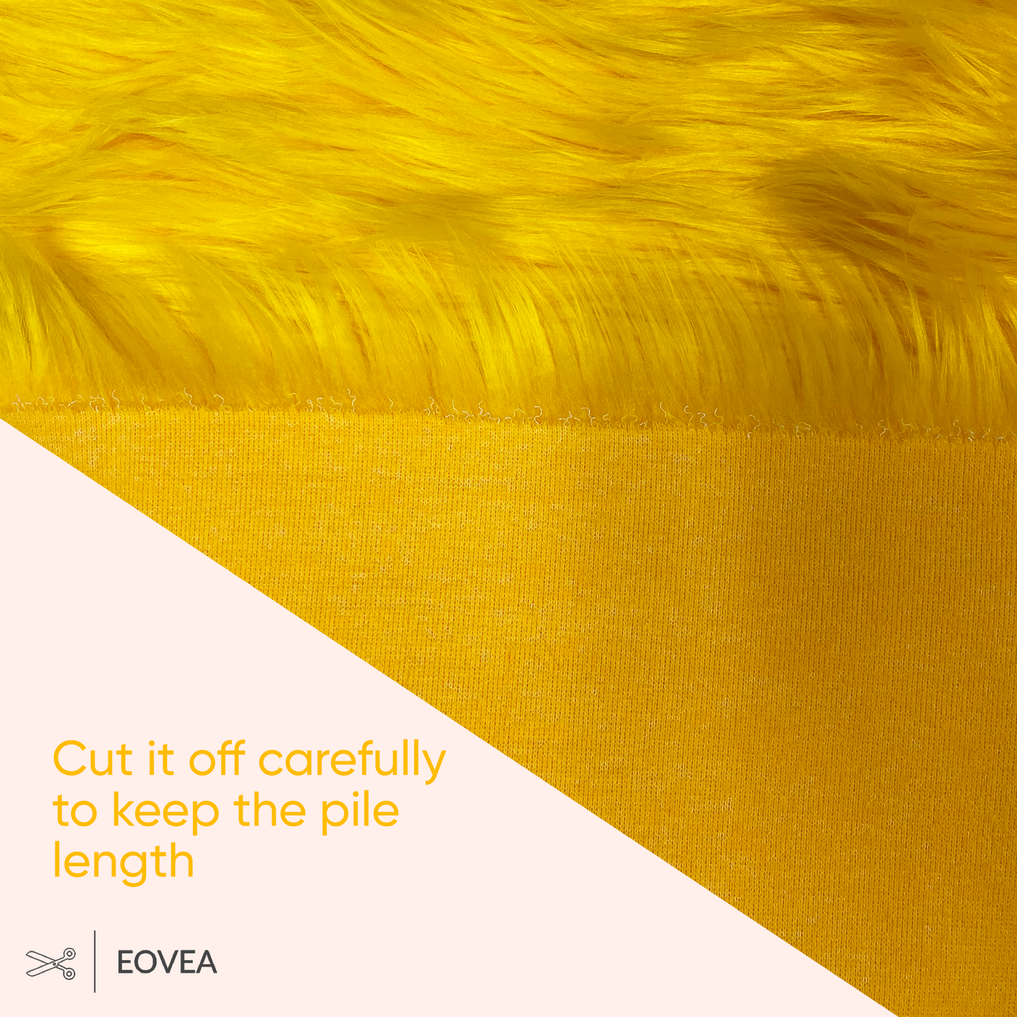 EOVEA Shaggy Faux Fur Fabric | Yellow