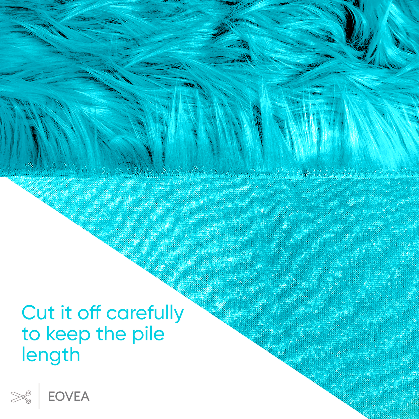 EOVEA Shaggy Faux Fur Fabric | Turquoise