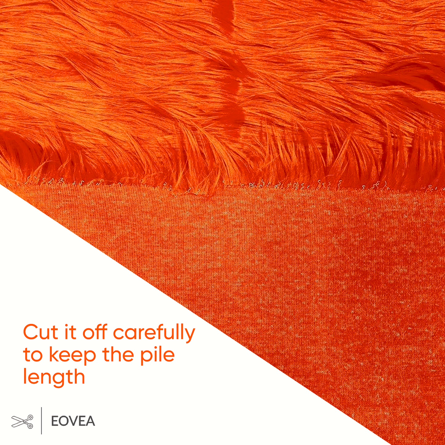 EOVEA Shaggy Faux Fur Fabric | Orange