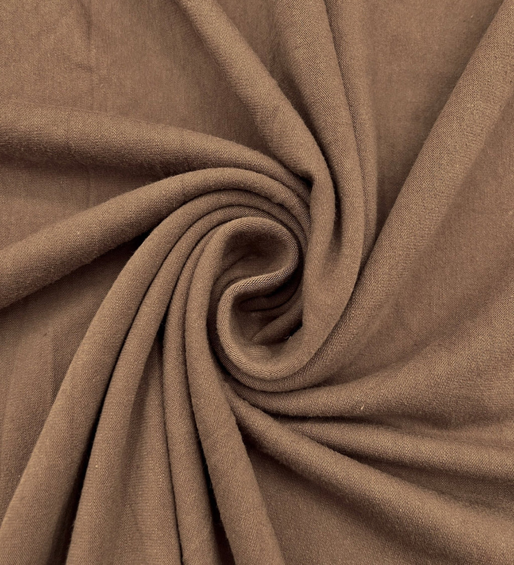Cotton Spandex Fabric | Spandex & Cotton T-Shirt Fabric 10 oz | Dk Mocha - EOVEA