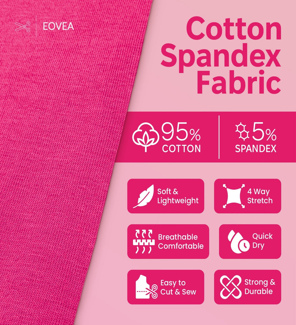 Cotton Spandex Fabric | Spandex & Cotton T-Shirt Fabric 10 oz | Fuchsia - EOVEA