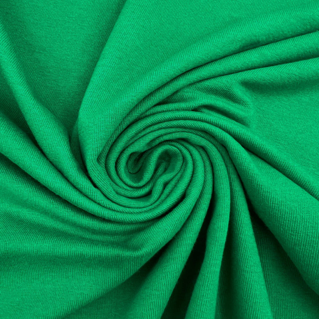 Cotton Spandex Fabric | Spandex & Cotton T-Shirt Fabric 10 oz | Kelly Green - EOVEA