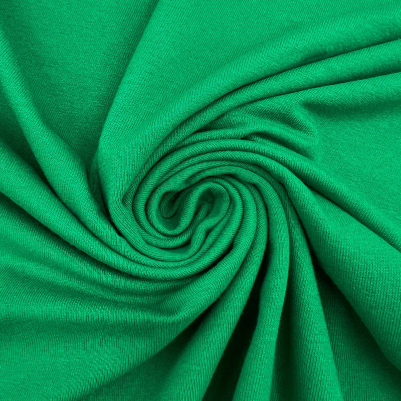 Cotton Spandex Fabric | Spandex & Cotton T-Shirt Fabric 10 oz | Kelly Green - EOVEA