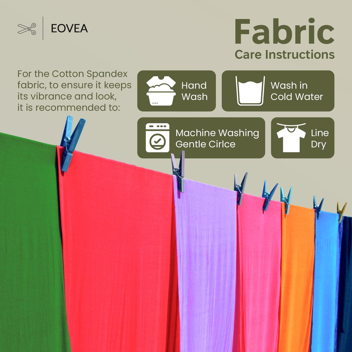 Cotton Spandex Fabric | Spandex & Cotton T-Shirt Fabric 10 oz | Olive Green - EOVEA