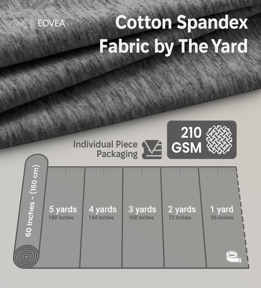 Cotton Spandex Jersey | Spandex & Cotton T-Shirt Fabric 10 oz | Charcoal Grey - EOVEA