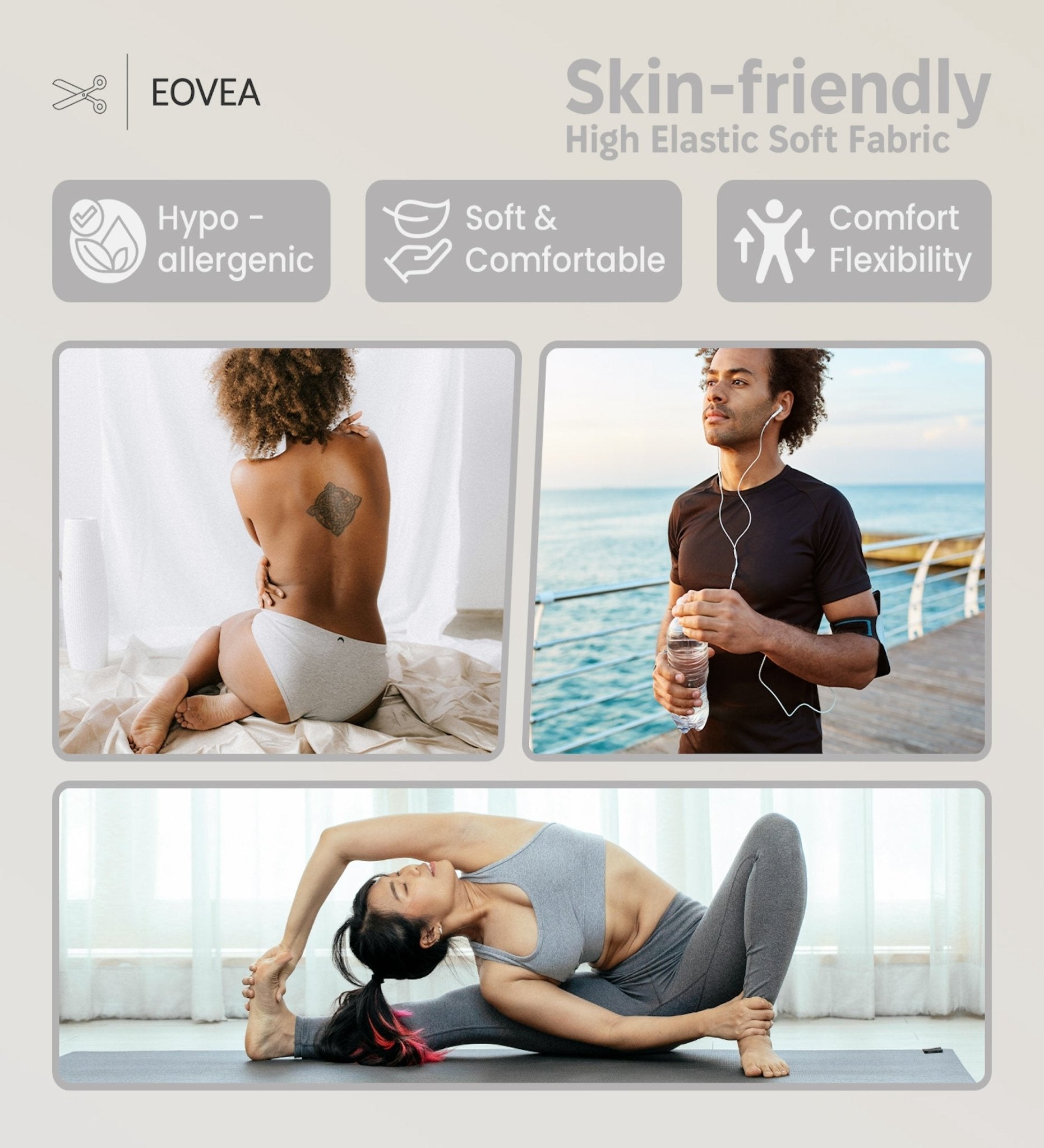 Cotton Spandex Jersey | Spandex & Cotton T-Shirt Fabric 10 oz| Heather Grey - EOVEA