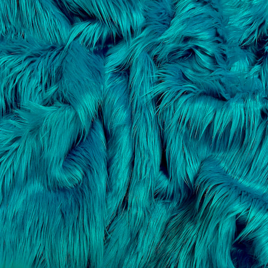 EOVEA Shaggy Faux Fur Fabric | Dark Turquoise