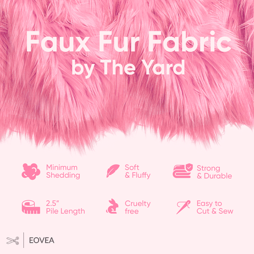 Faux Fur Fabric | Fake Fur Fabric | Baby Pink - EOVEA