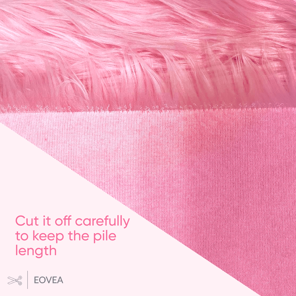 Faux Fur Fabric | Fake Fur Fabric | Baby Pink - EOVEA